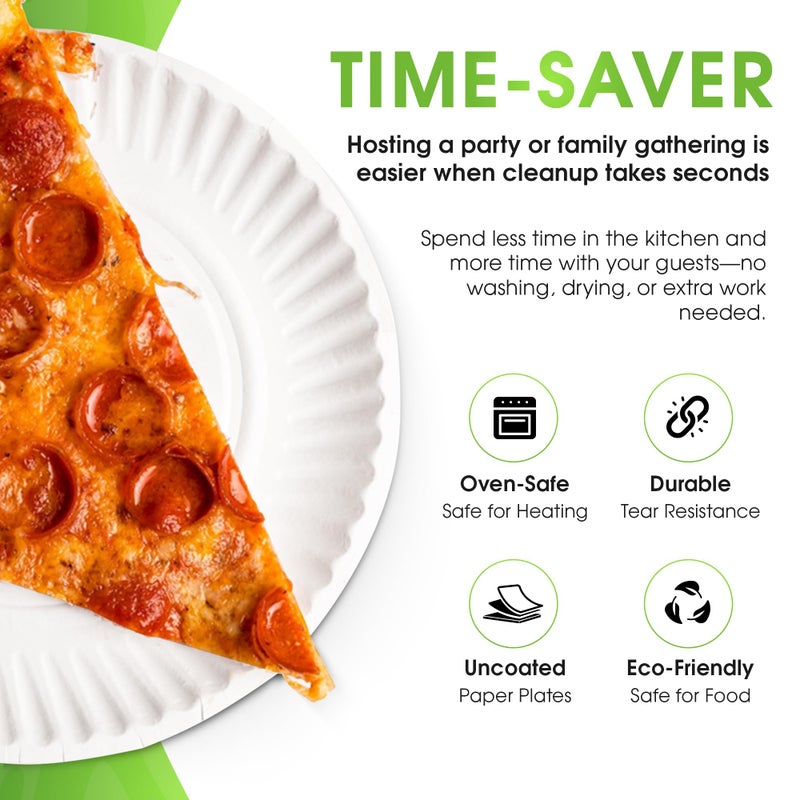 Perfectware 9 Inch White Paper Plates 300ct - Image 3